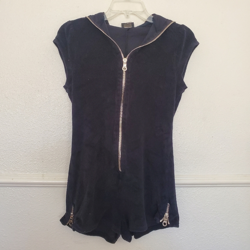 Beach Bunny Jumpsuit Shorts Navy Jumpsuit with Zipper Detail